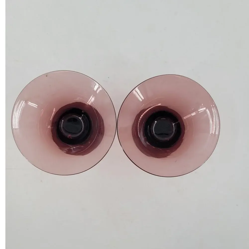 Vintage Empoli Amethyst Champagne Glasses‎ Purple Twisted Stem Pair 1-4
